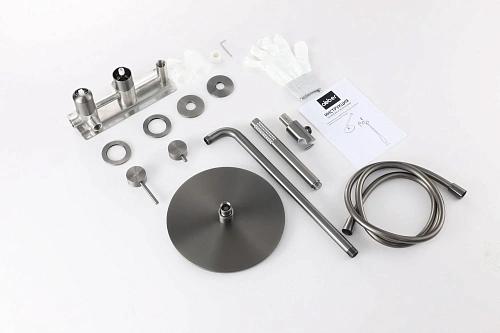 Душевая система ABBER Wasser Kreis 316 AF8118BGG скрытого монтажа без излива, оружейная сталь брашированная Душевая система ABBER Wasser Kreis 316 AF8118BGG скрытого монтажа без излива, оружейная сталь брашированная