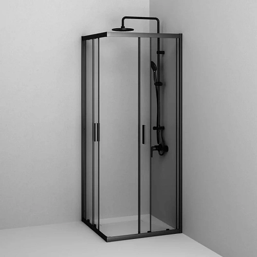 Душевой уголок AM.PM Gem W90G-403-8080-BT 80x80 черный матовый, стекло прозрачное Душевой уголок AM.PM Gem W90G-403-8080-BT 80x80 черный матовый, стекло прозрачное