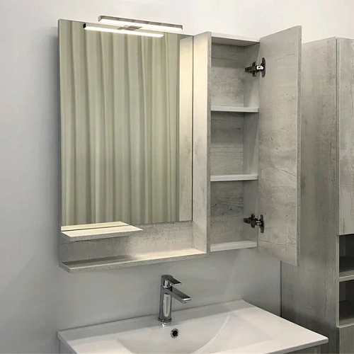 Зеркальный шкаф Comforty Верона-75 дуб 00004137100 белый Зеркальный шкаф Comforty Верона-75 дуб 00004137100 белый