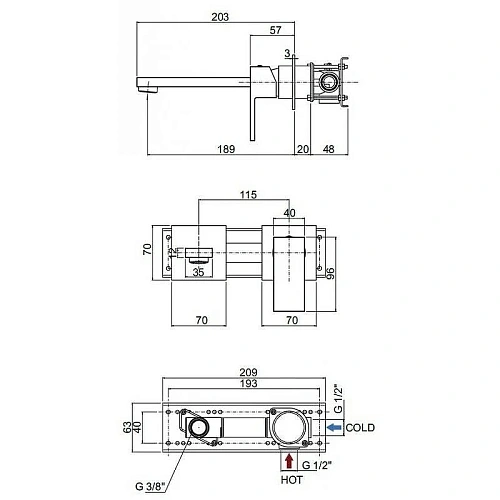 Смеситель для раковины CEZARES UNIKA UNIKA-BLI2-03/24 Золото Смеситель для раковины CEZARES UNIKA UNIKA-BLI2-03/24 Золото