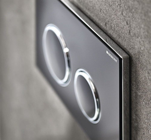 Клавиша смыва Geberit 115.884.SJ.1 Sigma21 чёрный, глянцевый хром Клавиша смыва Geberit 115.884.SJ.1 Sigma21 чёрный, глянцевый хром