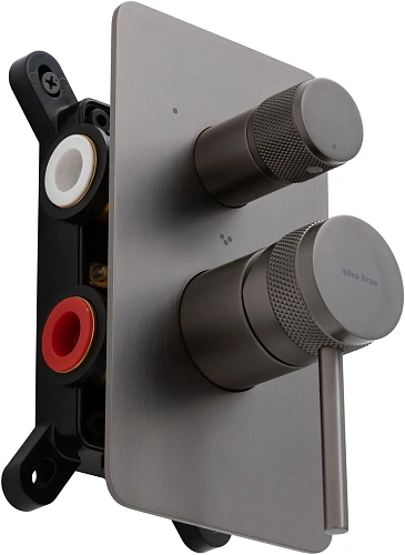 Смеситель для ванны Allen Brau Priority 5.31A11-MG (с внутренней частью, 3 выхода) графит брашированный Смеситель для ванны Allen Brau Priority 5.31A11-MG (с внутренней частью, 3 выхода) графит брашированный