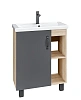 Тумба под раковину GROSSMAN ФЛАЙ-60 см дуб сонома/серая (ум.Фостер-60) напольная 106002
