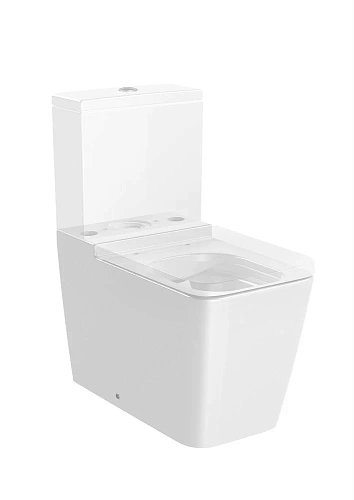 Чаша напольного унитаза Roca Inspira Square 645, Rimless, BTW, белый 342536000 Чаша напольного унитаза Roca Inspira Square 645, Rimless, BTW, белый 342536000