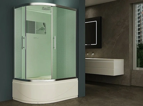 Душевая кабина Esbano ELEGANCIA (ESKB129CRBR) полукруглая с крышей и высоким поддоном EST-129CRB R120x90x210cм Душевая кабина Esbano ELEGANCIA (ESKB129CRBR) полукруглая с крышей и высоким поддоном EST-129CRB R120x90x210cм