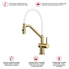 Смеситель для кухни Raglo R86.41.03 с гибким изливом, золотой сатин Смеситель для кухни Raglo R86.41.03 с гибким изливом, золотой сатин