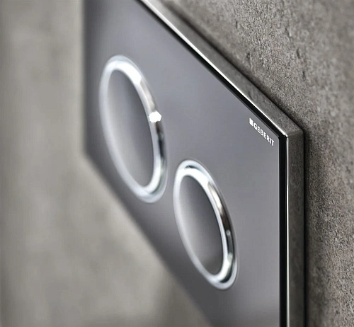 Клавиша смыва Geberit 115.884.SJ.1 Sigma21 чёрный, глянцевый хром Клавиша смыва Geberit 115.884.SJ.1 Sigma21 чёрный, глянцевый хром