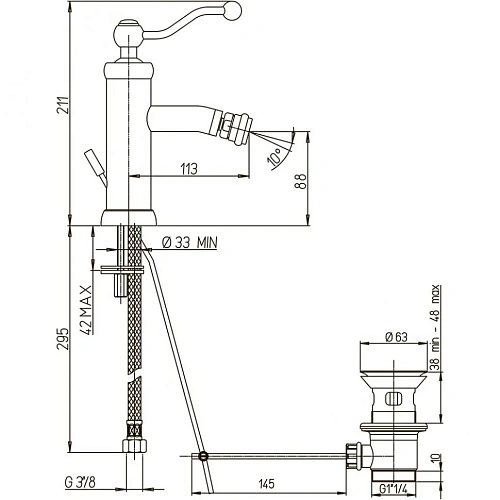 Смеситель для раковины Paini Cox 78CR208P встраиваемый, декоративная пластина Смеситель для раковины Paini Cox 78CR208P встраиваемый, декоративная пластина