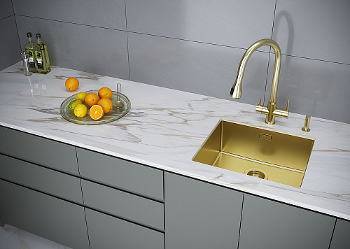 Смеситель для кухни Paulmark LANGE светлое золото La214212-LG Смеситель для кухни Paulmark LANGE светлое золото La214212-LG