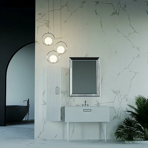 Тумба под раковину Armadi Art Linea 80 842-080-WCR белая+хром Тумба под раковину Armadi Art Linea 80 842-080-WCR белая+хром