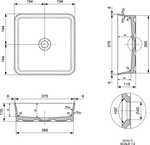 Тумба с раковиной STWORKI Берген 80 белая 566885 Тумба с раковиной STWORKI Берген 80 белая 566885
