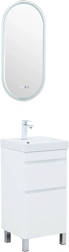 Тумба под раковину Aquanet Слим 40 00346040 напольная, белый сатин Тумба под раковину Aquanet Слим 40 00346040 напольная, белый сатин