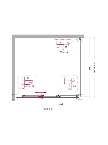 Душевой уголок BelBagno UNO-195-AHF-31-110/100-C-Cr 110x100 см, профиль хром, стекло прозрачное Душевой уголок BelBagno UNO-195-AHF-31-110/100-C-Cr 110x100 см, профиль хром, стекло прозрачное