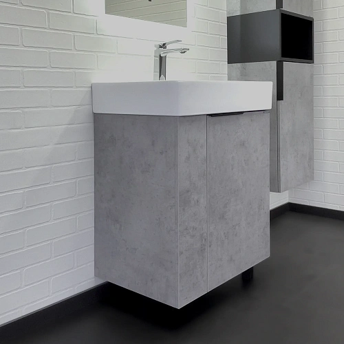 Тумба с раковиной Comforty Асти 60Н 00-00019190 напольная бетон светлый раковина Comforty CF3WL032 Тумба с раковиной Comforty Асти 60Н 00-00019190 напольная бетон светлый раковина Comforty CF3WL032