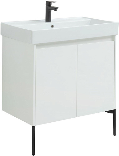 Тумба под раковину Aquanet Nova Lite 75 белый глянец (2 дверцы) 00298850 Тумба под раковину Aquanet Nova Lite 75 белый глянец (2 дверцы) 00298850