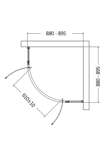 Душевой уголок AQUAme AQM7101-2-9 900x900x1950мм стекло 6мм, цвет профиля матовый черный Душевой уголок AQUAme AQM7101-2-9 900x900x1950мм стекло 6мм, цвет профиля матовый черный