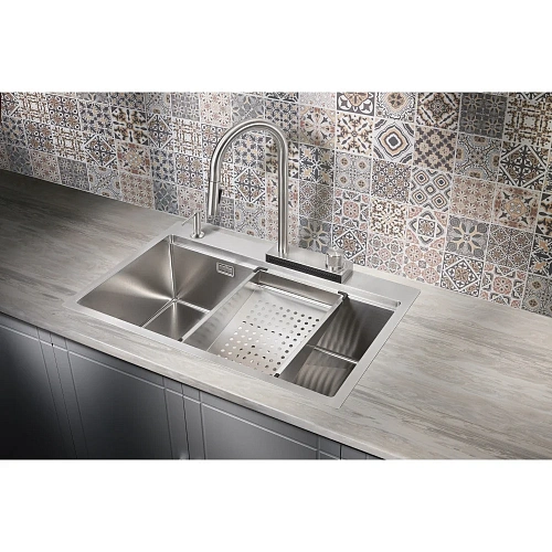 Кухонная мойка Milacio Denia 75 Steel (MC.77420) сталь нержавеющая Кухонная мойка Milacio Denia 75 Steel (MC.77420) сталь нержавеющая