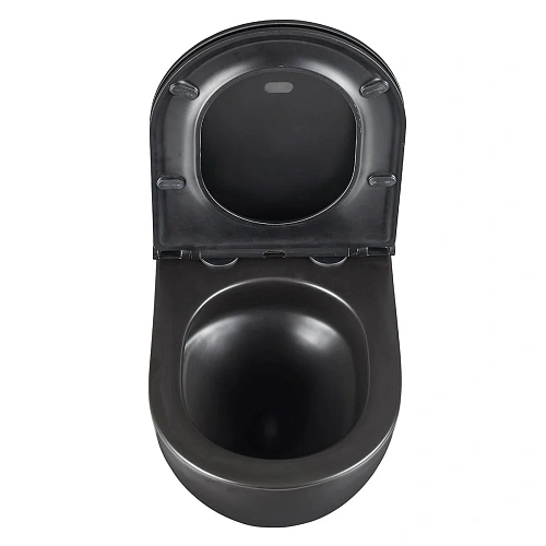 Унитаз подвесной Lemark GLAZER, безободковый с сиденьем микролифт, смыв торнадо,черный матовый 9612004 Унитаз подвесной Lemark GLAZER, безободковый с сиденьем микролифт, смыв торнадо,черный матовый 9612004