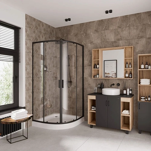 Душевой уголок Niagara Nova NG-6806-08 BLACK (90x90x195) полукруг, двери раздвижные, 68060811BLACK Душевой уголок Niagara Nova NG-6806-08 BLACK (90x90x195) полукруг, двери раздвижные, 68060811BLACK