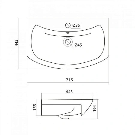 Раковина Santek БАЛТИКА 70 1WH207776 1.WH20.7.776 Раковина Santek БАЛТИКА 70 1WH207776 1.WH20.7.776