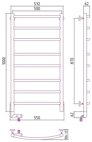 Полотенцесушитель электрический Сунержа Галант 2.0 1000х500 МЭМ левый 30-5200-1050 Матовый белый Полотенцесушитель электрический Сунержа Галант 2.0 1000х500 МЭМ левый 30-5200-1050 Матовый белый