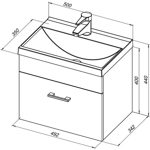 Тумба под раковину Aquanet Нота 50, цвет белый 00159138 Тумба под раковину Aquanet Нота 50, цвет белый 00159138