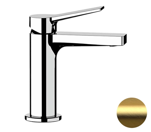 Смеситель для раковины Remer Slash SL12BG, золото брашированное Смеситель для раковины Remer Slash SL12BG, золото брашированное