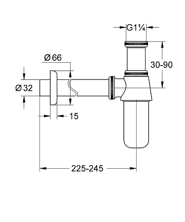 Сифон для раковины GROHE 1 1/4″, хром (28920000) Сифон для раковины GROHE 1 1/4″, хром (28920000)