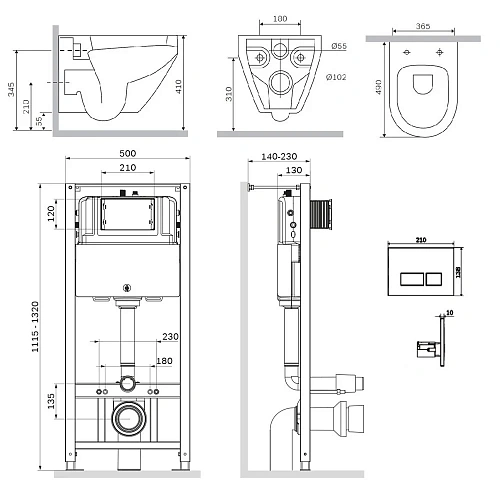 Комплект унитаза AM.PM Spirit V2.0 FlashClean IS47001.701738 с инсталляцией, сиденьем микролифт и клавишей смыва Комплект унитаза AM.PM Spirit V2.0 FlashClean IS47001.701738 с инсталляцией, сиденьем микролифт и клавишей смыва