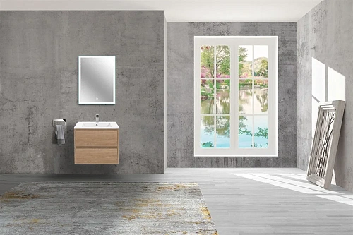 Тумба под раковину Vincea Gio 600 подвесная, 2 выкатных ящика soft-close, N.Oak VMC-2G600NO Тумба под раковину Vincea Gio 600 подвесная, 2 выкатных ящика soft-close, N.Oak VMC-2G600NO