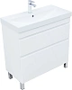 Тумба с раковиной Aquanet Слим 80 00348182 напольная белый сатин