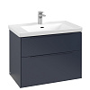 Картинка анонса товара «тумба под раковину villeroy &amp; boch subway 3.0 с подсветкой marine blue / marine blue c574l2vq»
