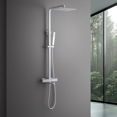 Душевая система Timo Tetra-thermo SX-0169/16 с термостатом белый матовый Душевая система Timo Tetra-thermo SX-0169/16 с термостатом белый матовый