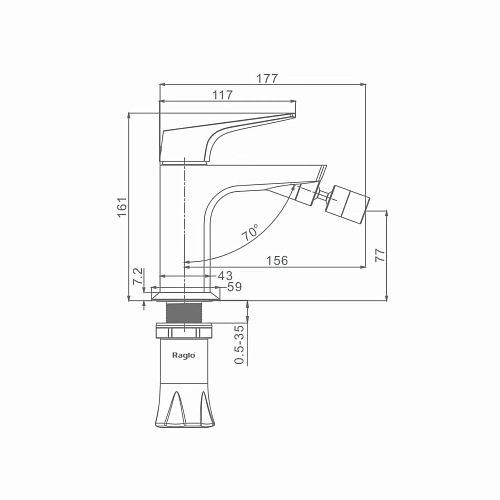 Смеситель для биде Raglo R07.50 хром Смеситель для биде Raglo R07.50 хром