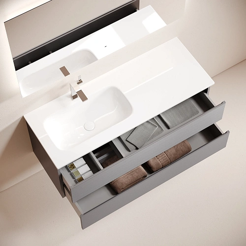 Тумба под раковину SANCOS Folk FL120LGS левая 1195х445х500 Grey soft подвесная Тумба под раковину SANCOS Folk FL120LGS левая 1195х445х500 Grey soft подвесная