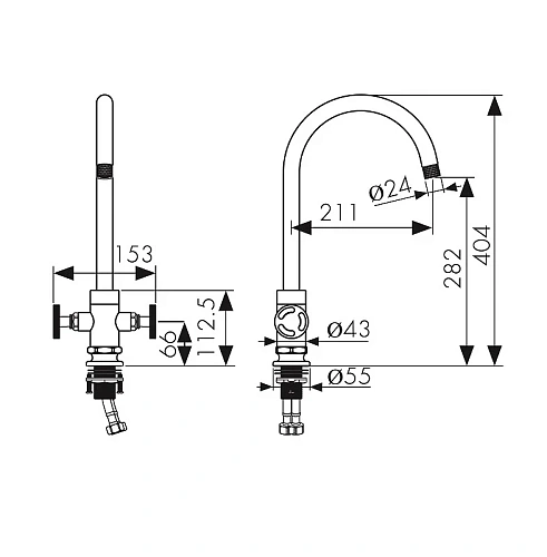 Смеситель для кухни Kaiser Topaz 17333-2 Смеситель для кухни Kaiser Topaz 17333-2