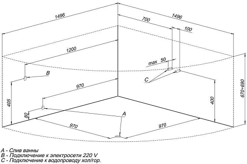 Акриловая ванна Aquanet Malta New 150x150 (каркас + смеситель Grohe BauEdge 2511700A) 00204003 + 00142192 + 00240613 Акриловая ванна Aquanet Malta New 150x150 (каркас + смеситель Grohe BauEdge 2511700A) 00204003 + 00142192 + 00240613