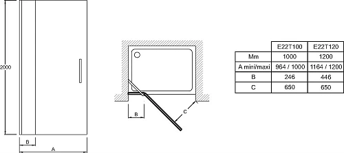 Душевая дверь Jacob Delafon Contra 80х200 см E22T80-GA Душевая дверь Jacob Delafon Contra 80х200 см E22T80-GA