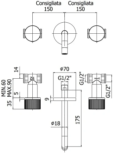 Смеситель для раковины Paffoni Jo JO003NO (с внутренней частью) Смеситель для раковины Paffoni Jo JO003NO (с внутренней частью)