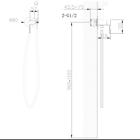 Гигиенический душ ABBER Wasser Kreis AF8125B черный матовый Гигиенический душ ABBER Wasser Kreis AF8125B черный матовый
