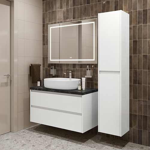 Тумба со столешницей и раковиной BelBagno KRAFT 100 kraft100bo-kepmno-1084-set подвесная KRAFT100BO-KEPMNO-1084-SET Тумба со столешницей и раковиной BelBagno KRAFT 100 kraft100bo-kepmno-1084-set подвесная KRAFT100BO-KEPMNO-1084-SET