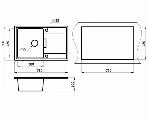 Кухонная мойка GRANULA (7804, ТУРМАЛИН) Кухонная мойка GRANULA (7804, ТУРМАЛИН)