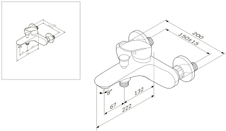 Смеситель для ванны AM.PM Like F8010016 хром Смеситель для ванны AM.PM Like F8010016 хром