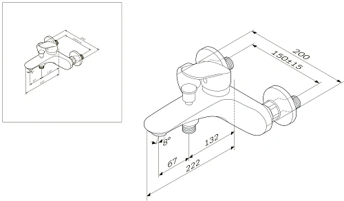 Смеситель для ванны AM.PM Like F8010016 хром Смеситель для ванны AM.PM Like F8010016 хром