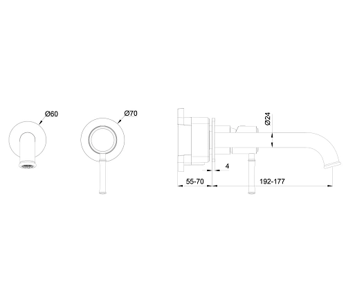 Смеситель для раковины Wonzon & Woghand TOR встраиваемый, хром (WW-88869073-CR) Смеситель для раковины Wonzon & Woghand TOR встраиваемый, хром (WW-88869073-CR)