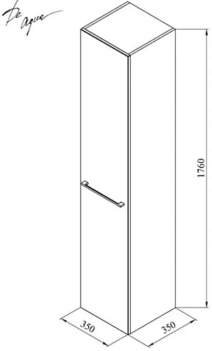 Шкаф-пенал De Aqua Токката 35 бежевый, левый 00167223 Шкаф-пенал De Aqua Токката 35 бежевый, левый 00167223