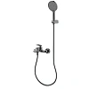 Смеситель для ванны AQUAme Como AQM6512GM с душевым набором, 3 режима, Gun metal
