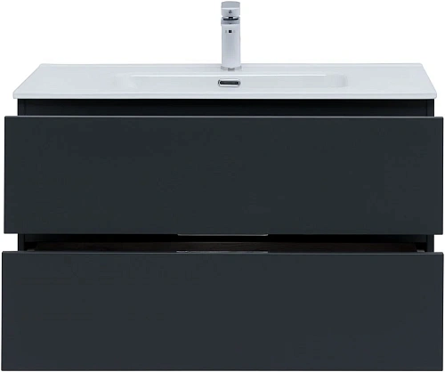 Тумба под раковину Aquanet Алвита New 90 2 ящика, антрацит 00303919 Тумба под раковину Aquanet Алвита New 90 2 ящика, антрацит 00303919