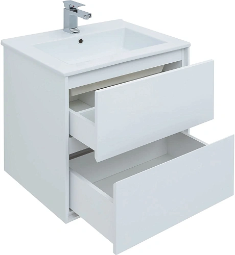 Тумба под раковину Aquanet Милан 65 белый глянец 00339965 подвесная Тумба под раковину Aquanet Милан 65 белый глянец 00339965 подвесная