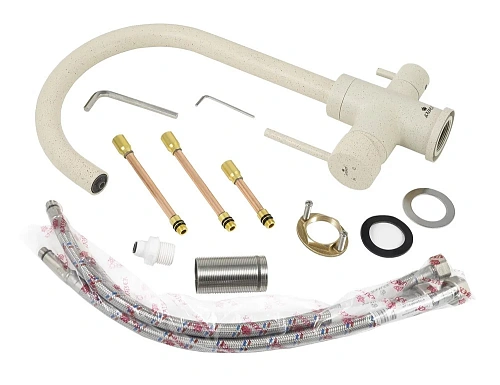 Смеситель для кухни Kaiser Merkur 26744-11 Beige боковой под фильтр R-излив бежевый мрамор Смеситель для кухни Kaiser Merkur 26744-11 Beige боковой под фильтр R-излив бежевый мрамор